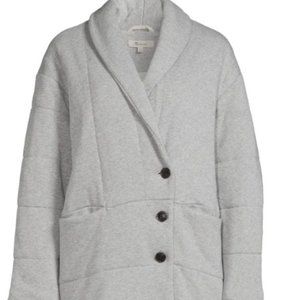 Shawl Collar Heathered Puffer Jacket